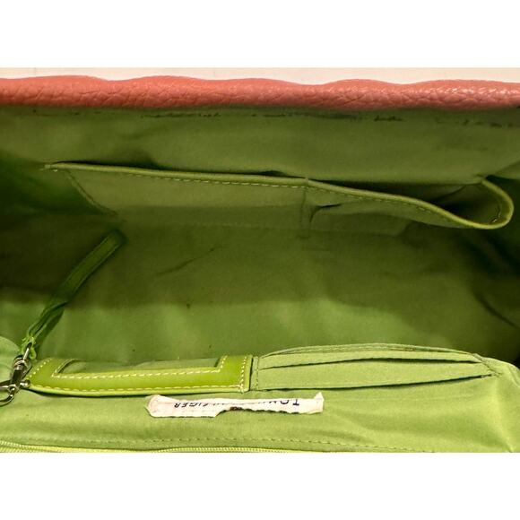 Tommy Hilfiger Pink/Green Shoulder Bag w/Charm Y2K Front Snap - Picture 9 of 9